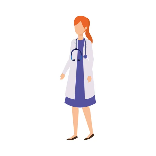 Profissional médico feminino com estetoscópio —  Vetores de Stock