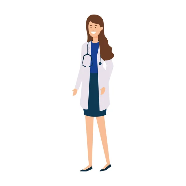 Professional female doctor with stethoscope — Stock Vector