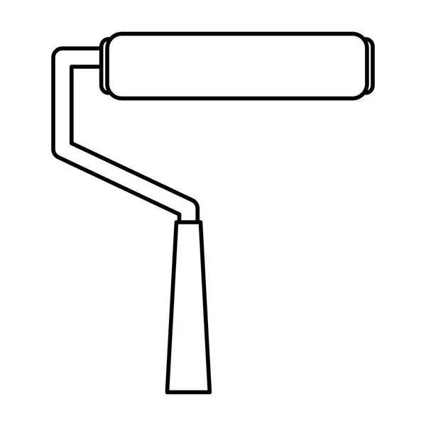 Outil rouleau de peinture icône isolée — Image vectorielle