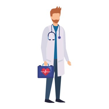 Doktor stetoskop ve tıbbi kiti ile