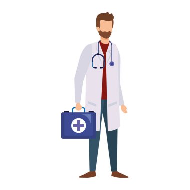 Doktor stetoskop ve tıbbi kiti ile