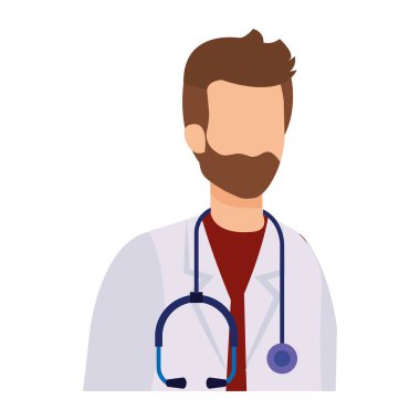 Steteskop karakteri olan profesyonel bir doktor.