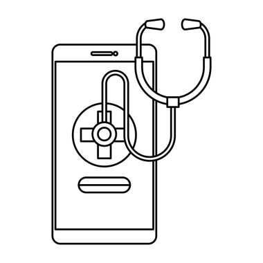 tıbbi çapraz ve stetoskop ile Smartphone