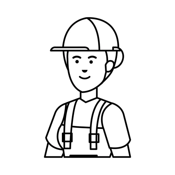 Female builder worker with helmet — Stock Vector