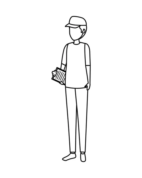 Teslimat işçisi avatar karakter — Stok Vektör
