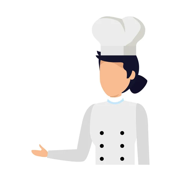 Jonge vrouwelijke chef-kok avatar karakter — Stockvector