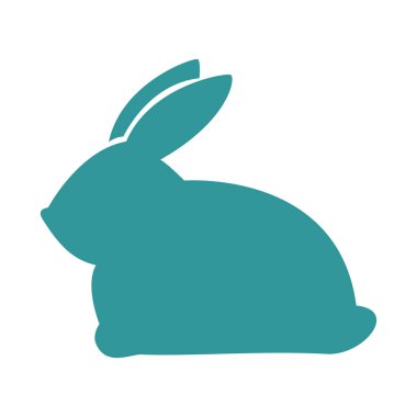 Paskalya kutlama siluet sevimli tavşan