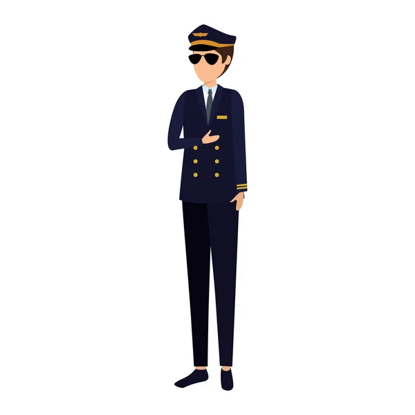 Aviación piloto avatar carácter — Archivo Imágenes Vectoriales