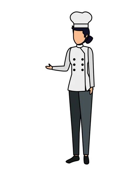 Молода жінка шеф-кухарка аватар персонаж — стоковий вектор