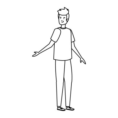 Genç ve rahat bir adam karakter