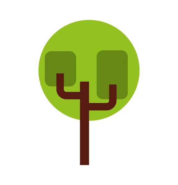 Träd parken platt isolerad ikon — Stock vektor