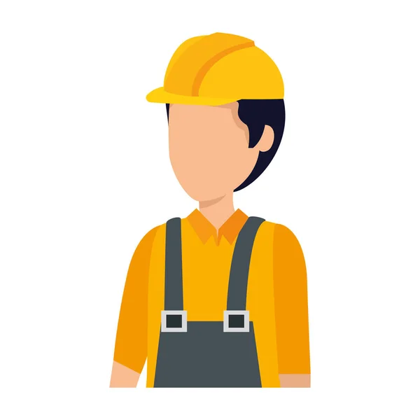 Trabalhador construtor com capacete — Vetor de Stock