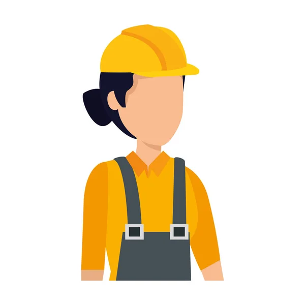 Trabalhador construtor feminino com capacete —  Vetores de Stock
