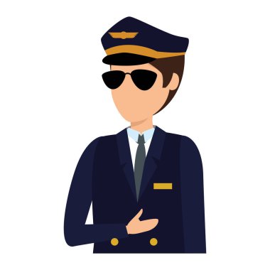 Havacılık pilot avatar karakter