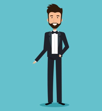 Elegance adam damat düğün çizim