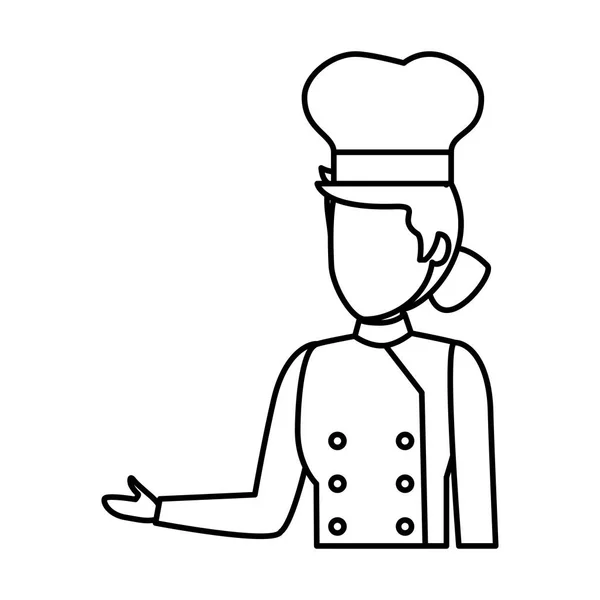 年轻的女厨师头像字符 — 图库矢量图片