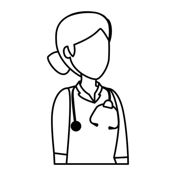 Médecin professionnel féminin avec stéthoscope — Image vectorielle