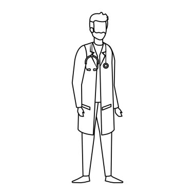 Steteskop karakteri olan profesyonel bir doktor.