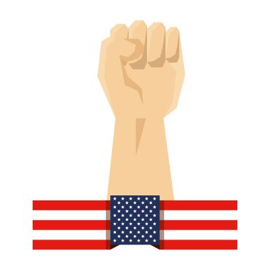 insan yumruk ve ABD bayrağı teslim