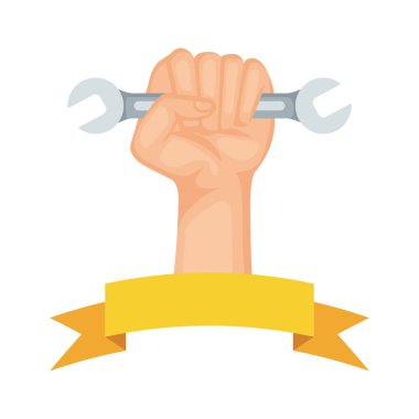 İngiliz anahtarı anahtar aracı simgesini ile el