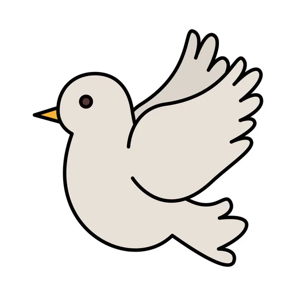 Bonito pomba voando ícone — Vetor de Stock