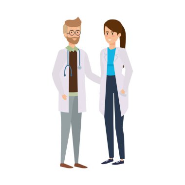 profesyoneller Doktorlar birkaç karakter avatarları