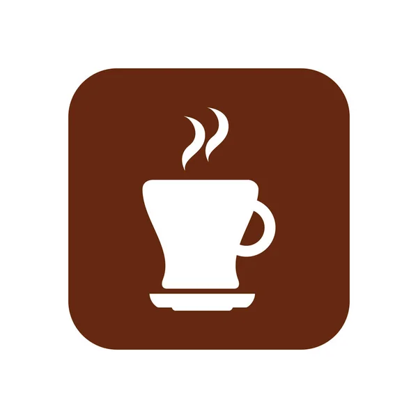 Delicioso taza de café icono plano — Vector de stock