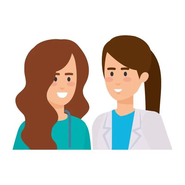 Professionnels femmes médecins personnages — Image vectorielle