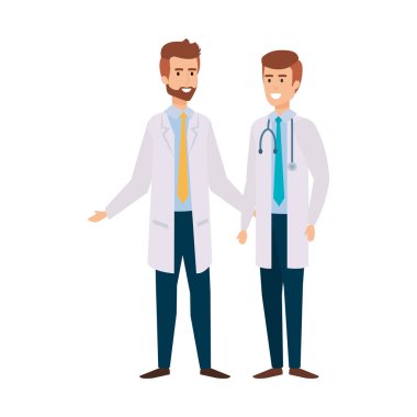 profesyoneller doktorlar karakter avatarları