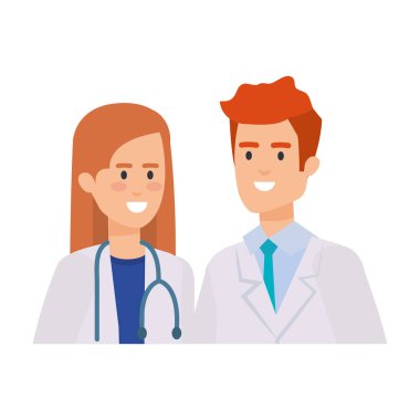 profesyoneller Doktorlar birkaç karakter avatarları