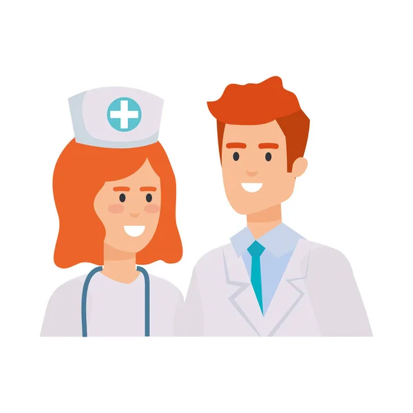 Ein paar professionelle Ärzte und Krankenschwestern — Stockvektor
