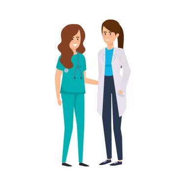 profesyoneller kadın doktorlar karakter