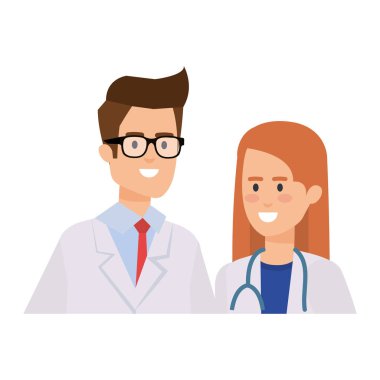 profesyoneller Doktorlar birkaç karakter avatarları