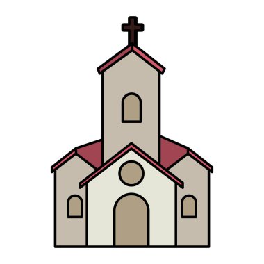 Kilise cephe binası ile kartpostal