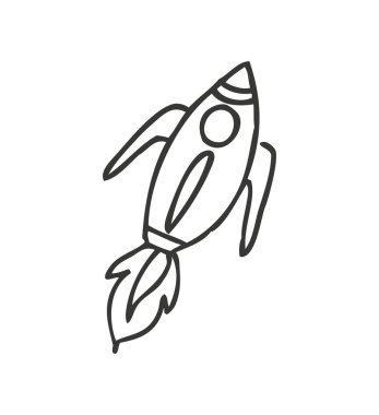 Roket start-up izole simgesi