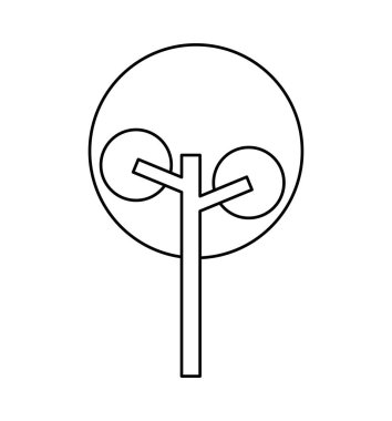 Park ağaç düz izole simge