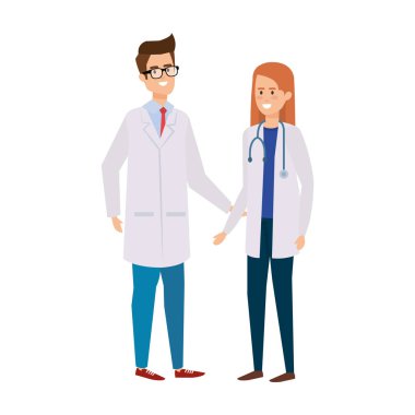 profesyoneller Doktorlar birkaç karakter avatarları