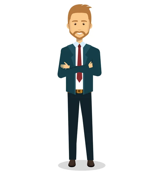 Hombre de negocios personaje avatar icono — Vector de stock