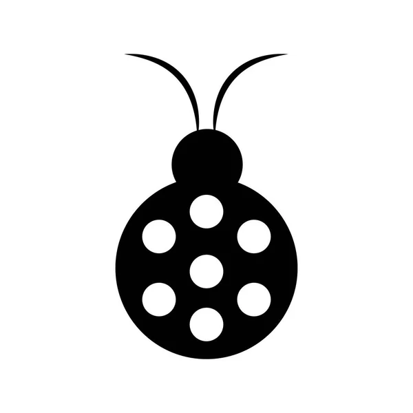 Niedlichen Marienkäfer isoliert Symbol — Stockvektor