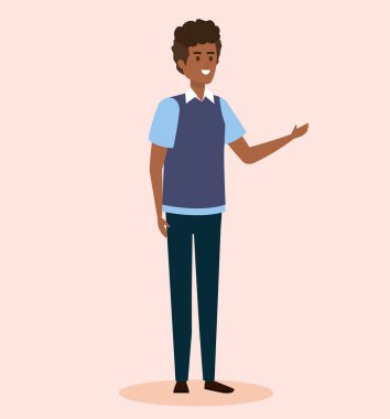 rahat giysiler ve saç modeli ile mutlu bir adam