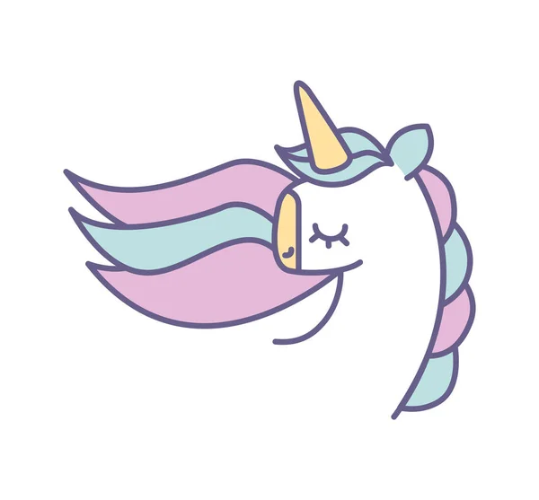 Cute fantasy unicorn icon — Stock Vector