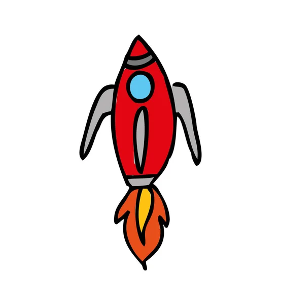 Icône isolée de démarrage de fusée — Image vectorielle