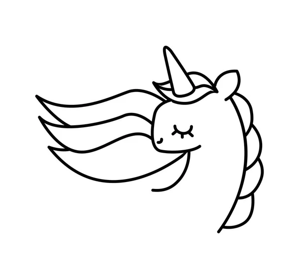 Schattige Fantasy Unicorn icoon — Stockvector