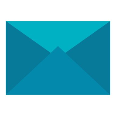 Zarf posta izole simgesi