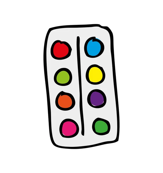 Colores palete aislado icono — Vector de stock