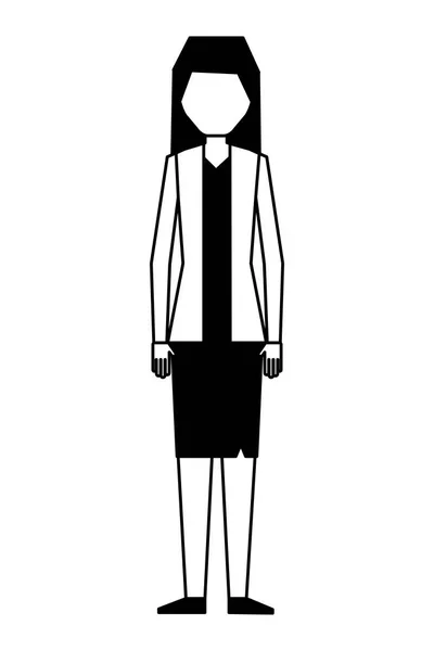 Personaggio donna d'affari in gonna e giacca — Vettoriale Stock