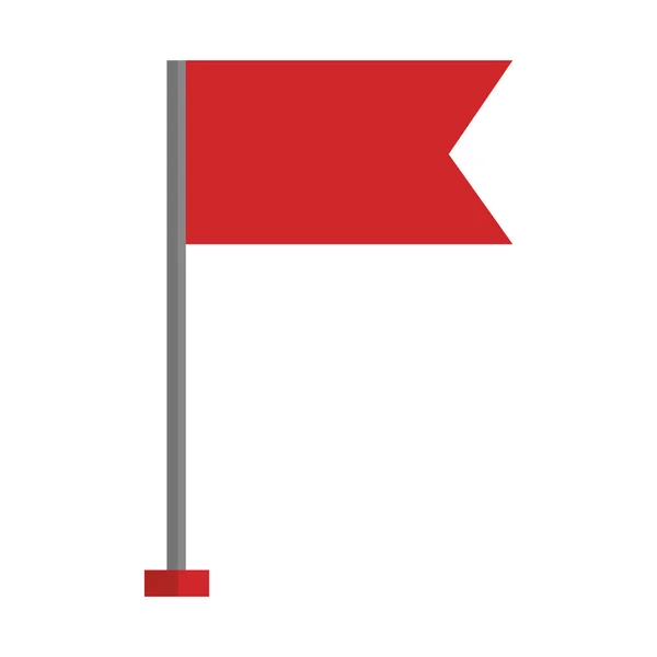 Flagga markör i stick isolerade ikonen — Stock vektor