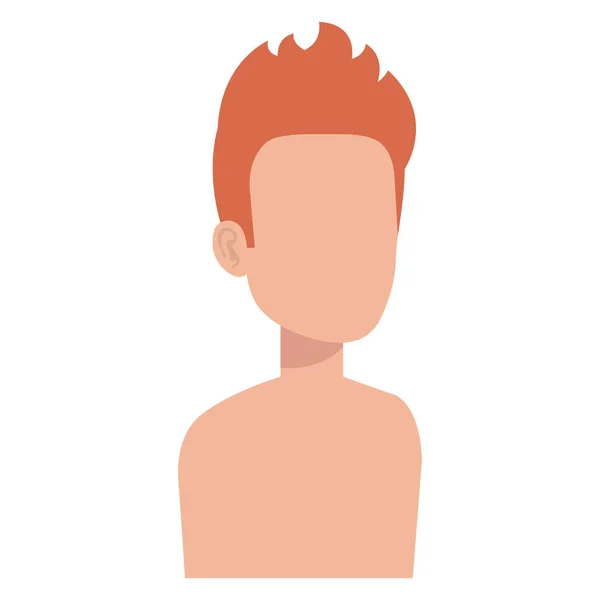 Mladý muž shirtless avatar postava — Stockový vektor