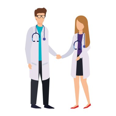 profesyoneller Doktorlar birkaç karakter avatarları