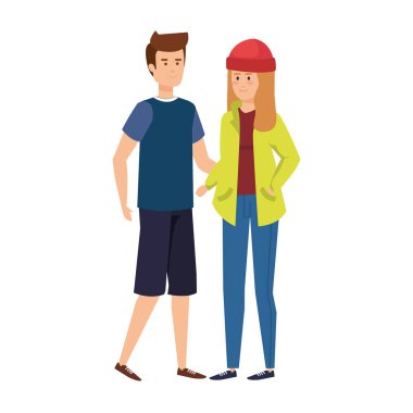 Genç çift avatarlar karakter